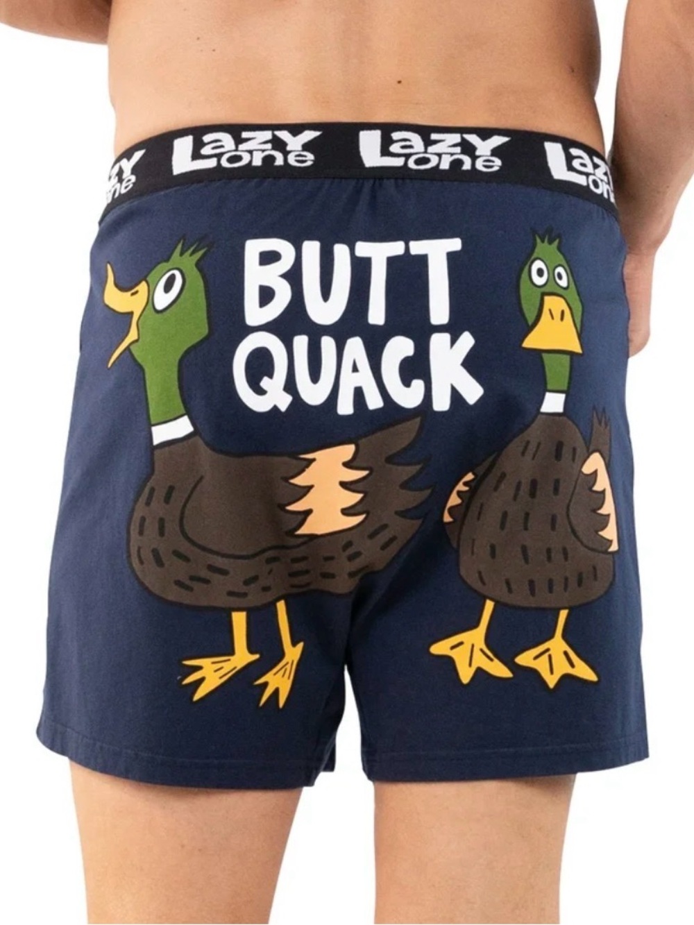 Lazy One Navy Boxer Briefs with Black Logo Waistband small